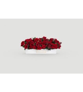 Moonlight Sonata - Fresh Flowers 60x15cm 15 baby roses and 50 roses with other