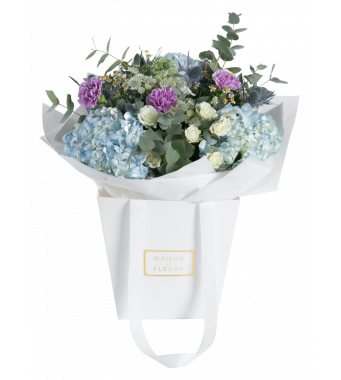 Secret Garden - Hand Bouquet - V-Shaped 37x35cm white mdf Shopping bag
