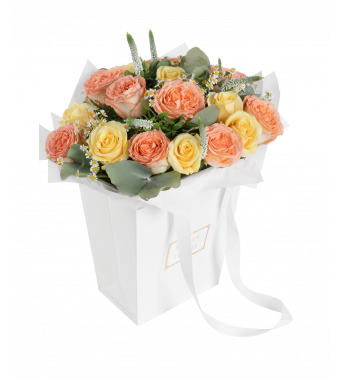 Surreal Sunrise - Hand Bouquet - 24x24cm white mdf Shopping bag