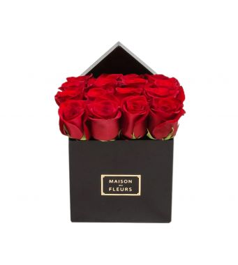 Red Roses In A 15cm Square Box